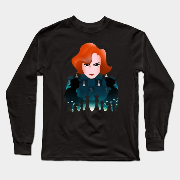 The Chess Queen Long Sleeve T-Shirt by DANDINGEROZZ